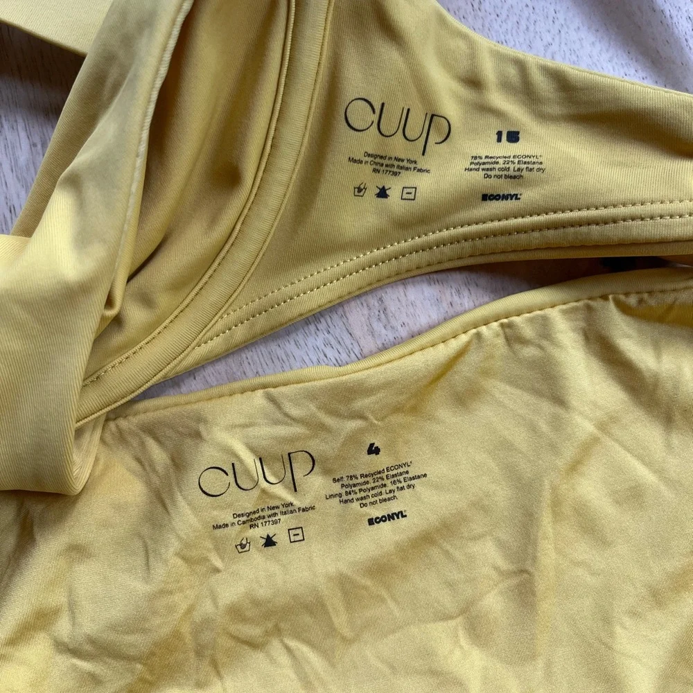CUUP scoop bikini top (36 C) and high waist bottom (L) in sunny yellow - Picture 4 of 4